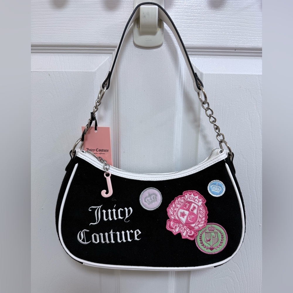 NWT Juicy Couture Juicy Girls Rule Black Shoulder Bag